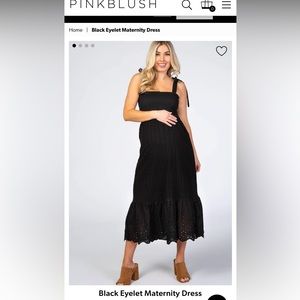 Black Eyelet Maternity Dress Small